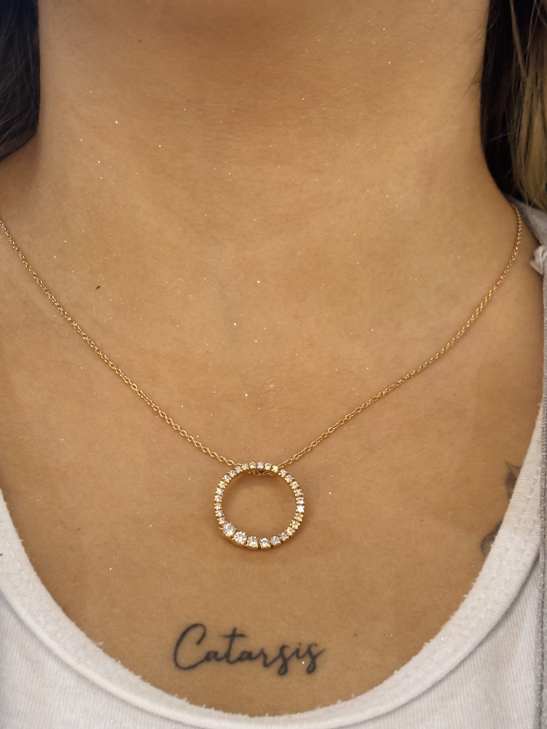 Cadena circulo diamante